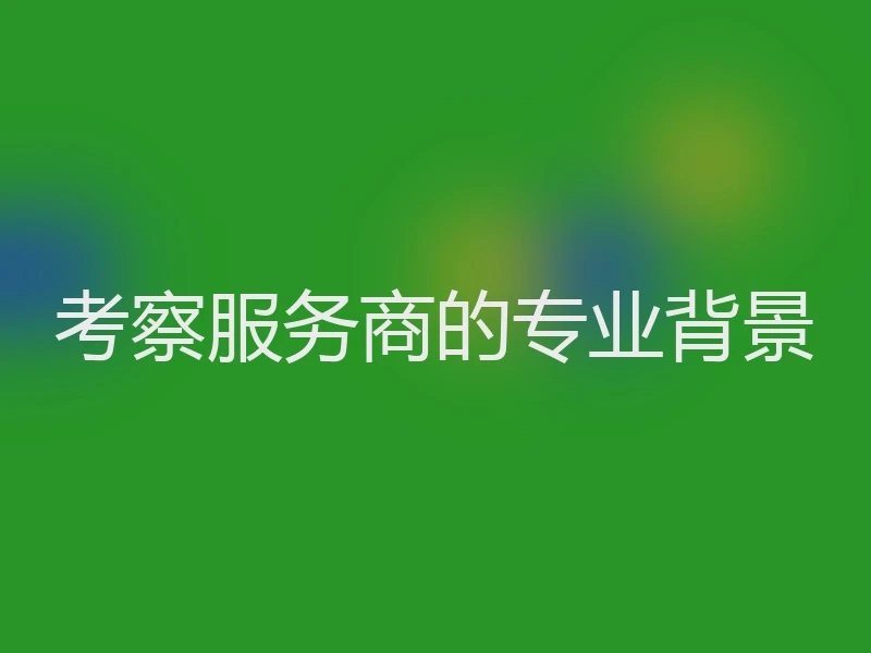 考察服务商的专业背景