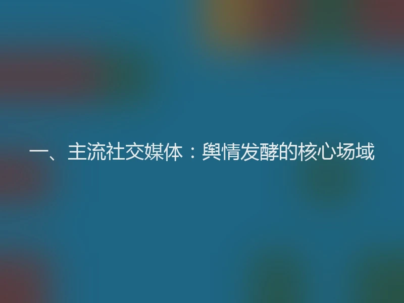 一、主流社交媒体：舆情发酵的核心场域