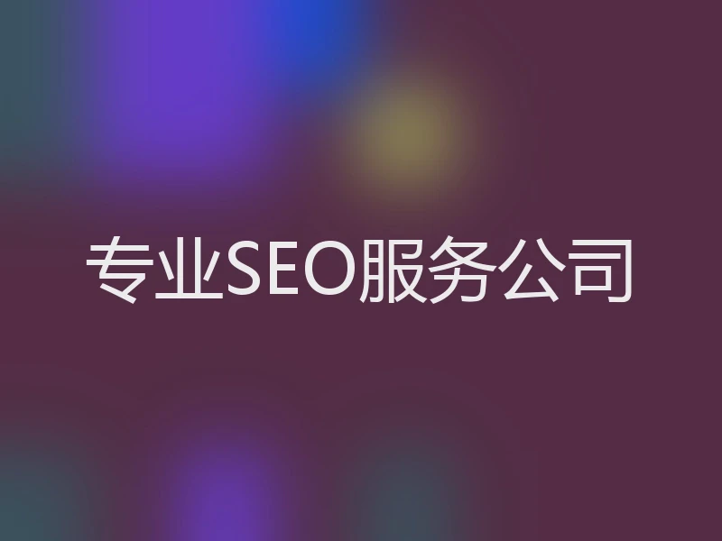 专业SEO服务公司