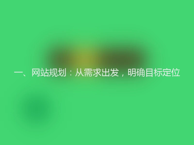 一、网站规划：从需求出发，明确目标定位