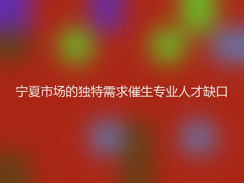 宁夏市场的独特需求催生专业人才缺口