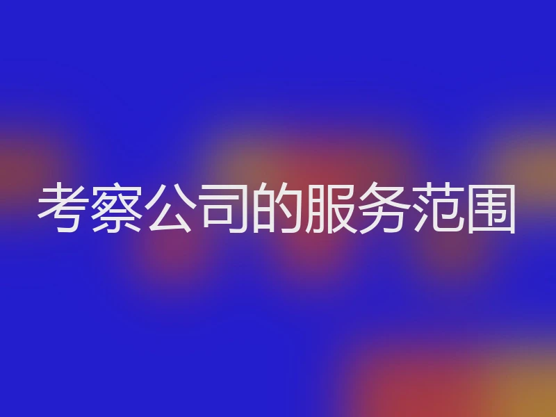 考察公司的服务范围