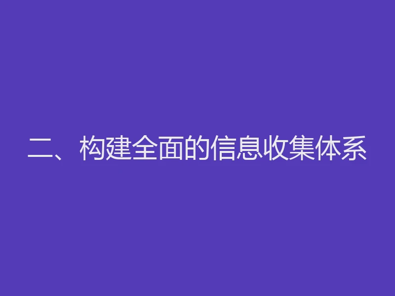 二、构建全面的信息收集体系