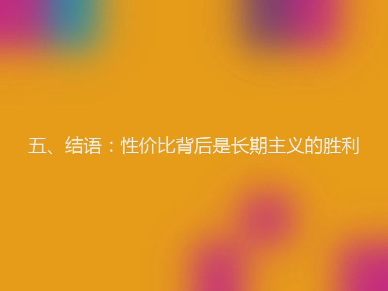 五、结语：性价比背后是长期主义的胜利