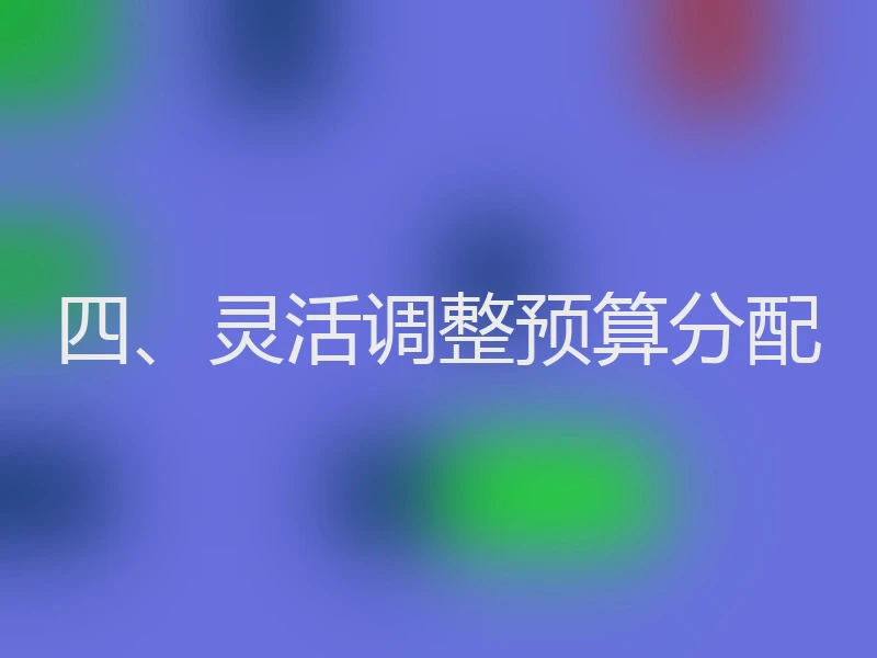 四、灵活调整预算分配
