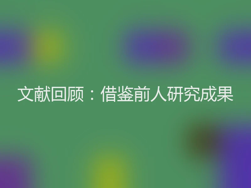 文献回顾：借鉴前人研究成果