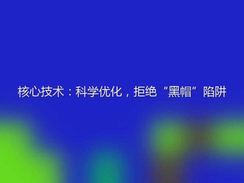 核心技术：科学优化，拒绝“黑帽”陷阱