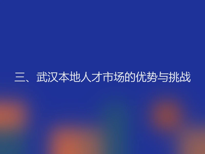 三、武汉本地人才市场的优势与挑战