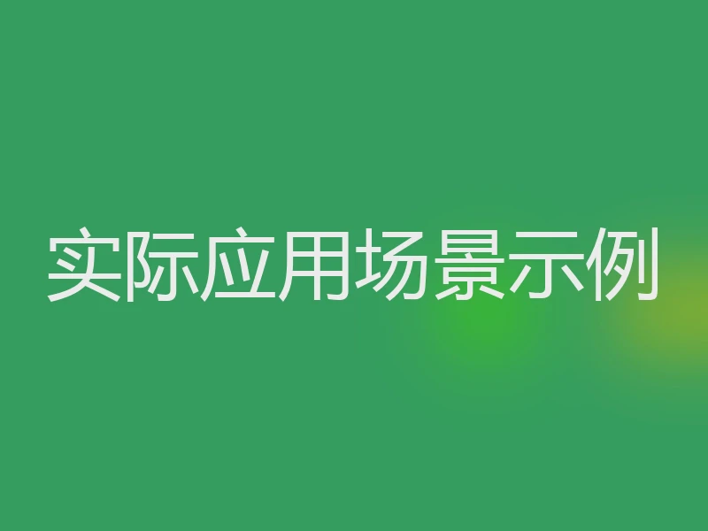 实际应用场景示例