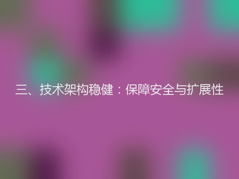 三、技术架构稳健：保障安全与扩展性