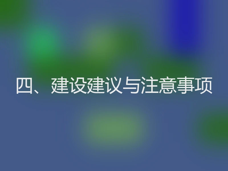 四、建设建议与注意事项