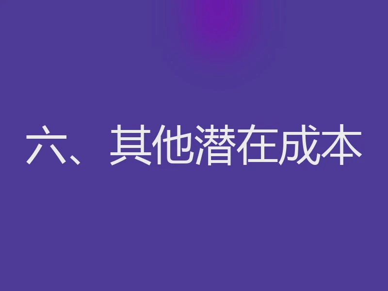 六、其他潜在成本