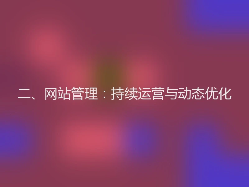 二、网站管理：持续运营与动态优化