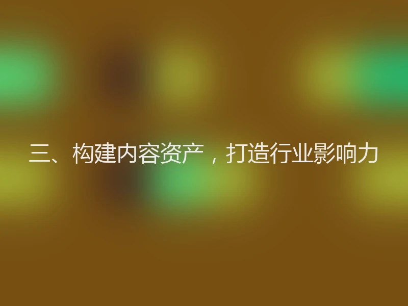 三、构建内容资产，打造行业影响力