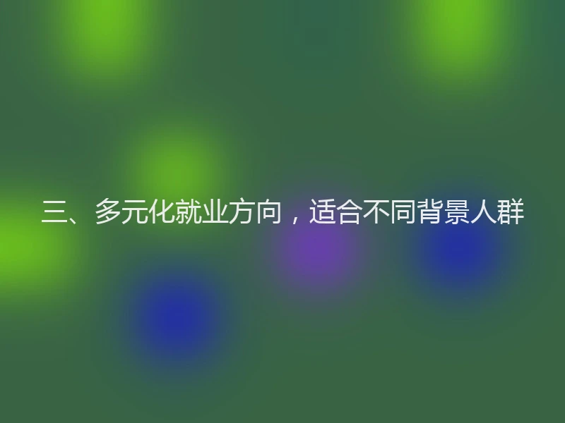 三、多元化就业方向，适合不同背景人群