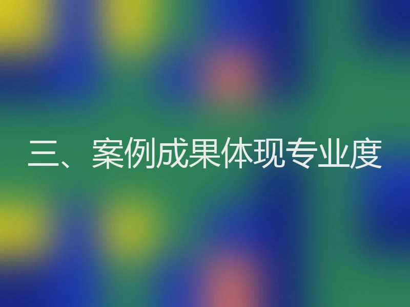 三、案例成果体现专业度