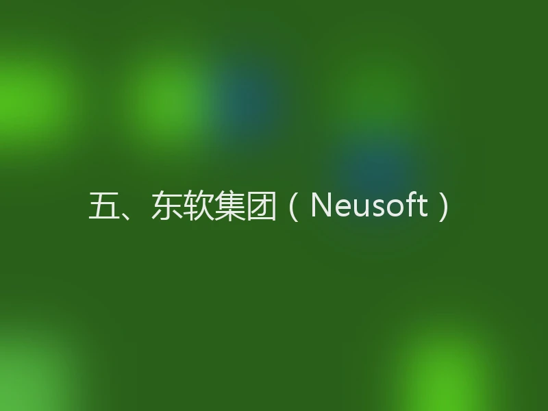 五、东软集团(Neusoft)