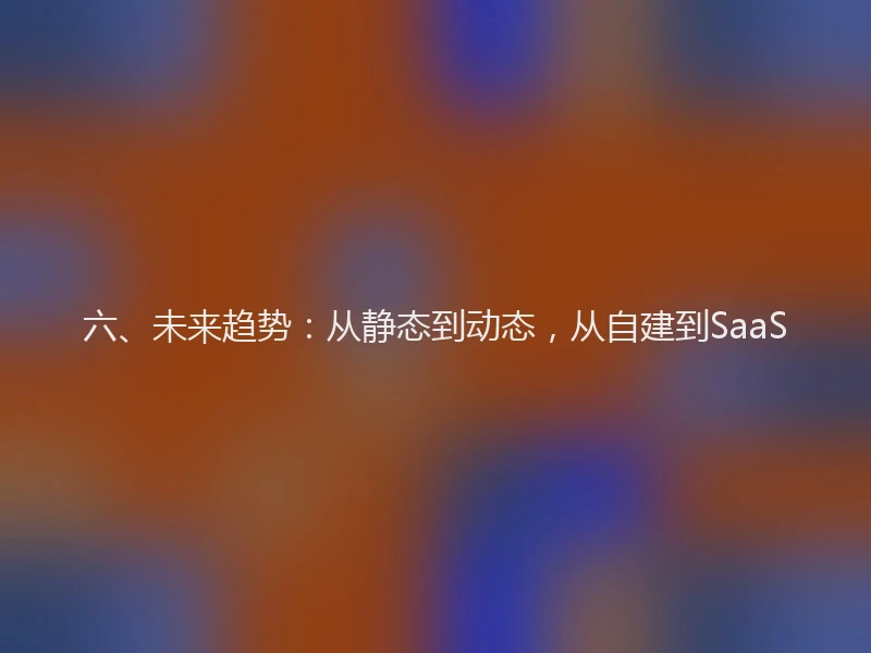 六、未来趋势：从静态到动态，从自建到SaaS