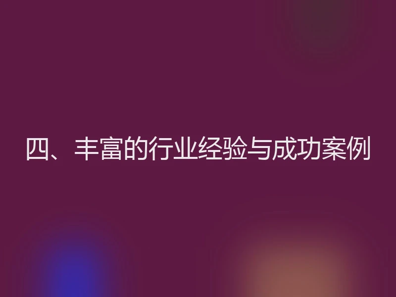 四、丰富的行业经验与成功案例