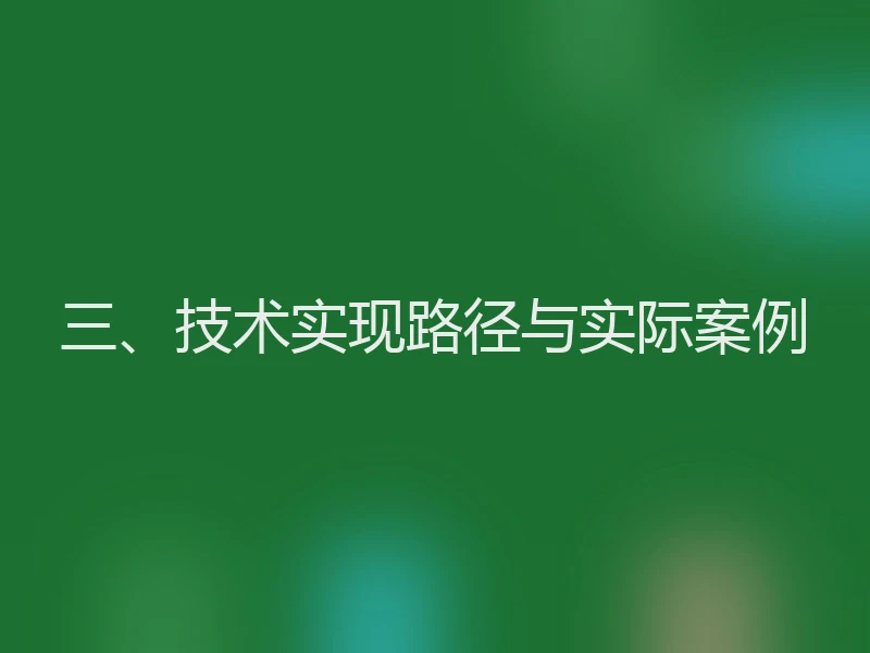 三、技术实现路径与实际案例