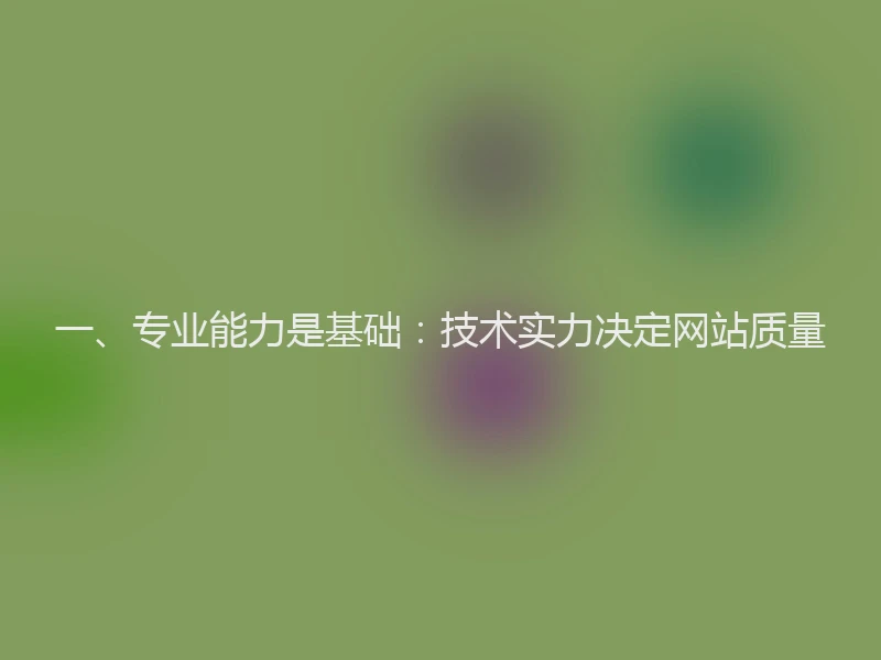 一、专业能力是基础：技术实力决定网站质量