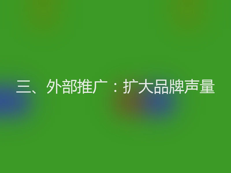 三、外部推广：扩大品牌声量