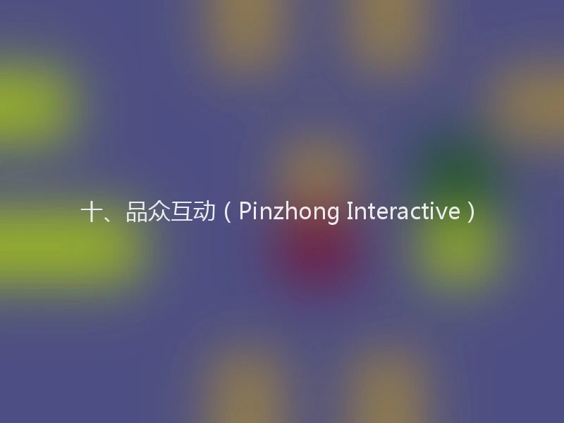 十、品众互动(Pinzhong Interactive)