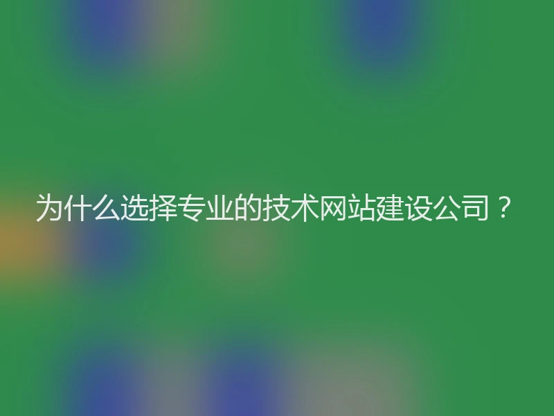 为什么选择专业的技术网站建设公司？