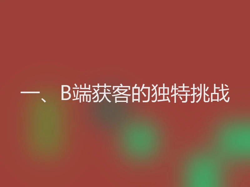 一、B端获客的独特挑战