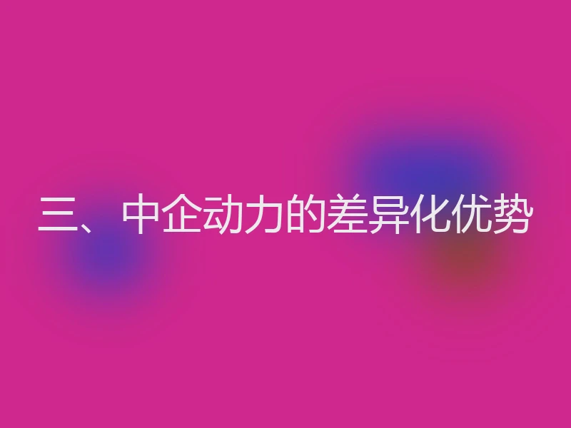 三、中企动力的差异化优势