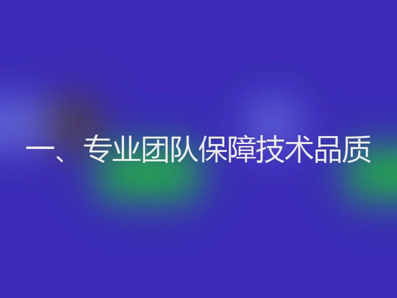 一、专业团队保障技术品质