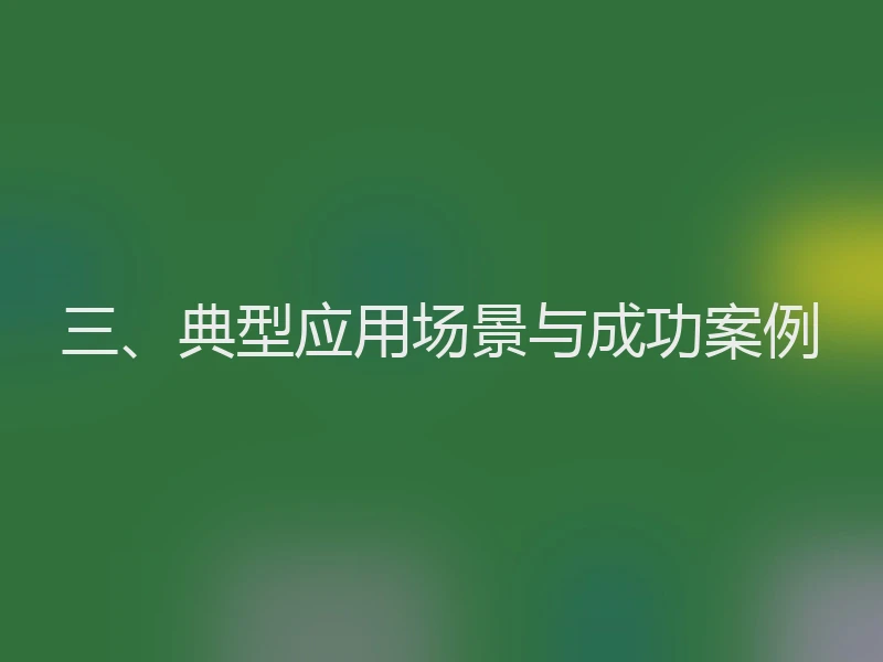 三、典型应用场景与成功案例
