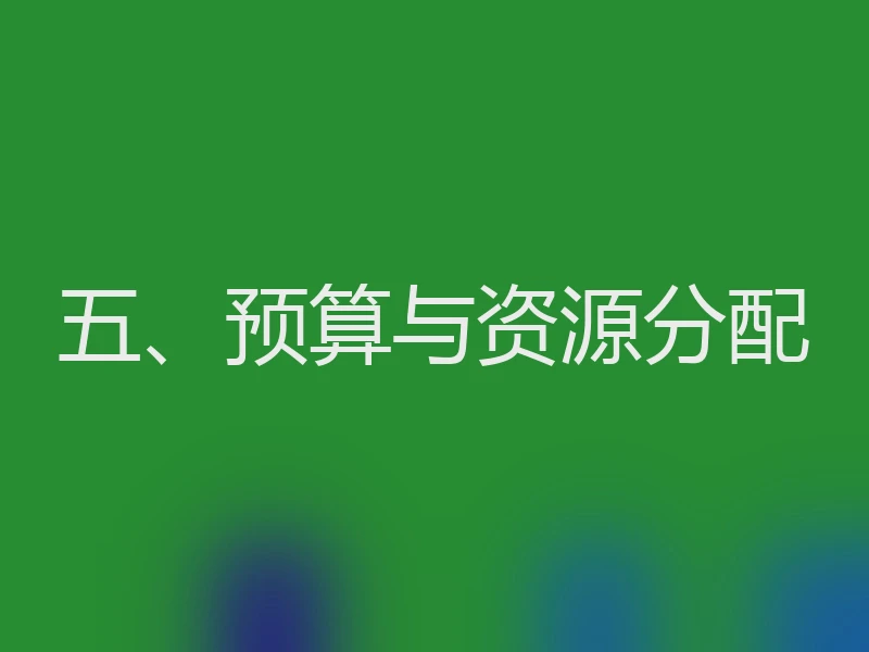 五、预算与资源分配