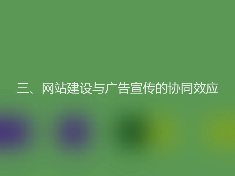三、网站建设与广告宣传的协同效应