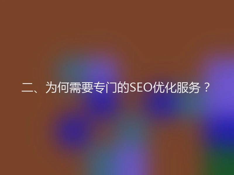 二、为何需要专门的SEO优化服务？