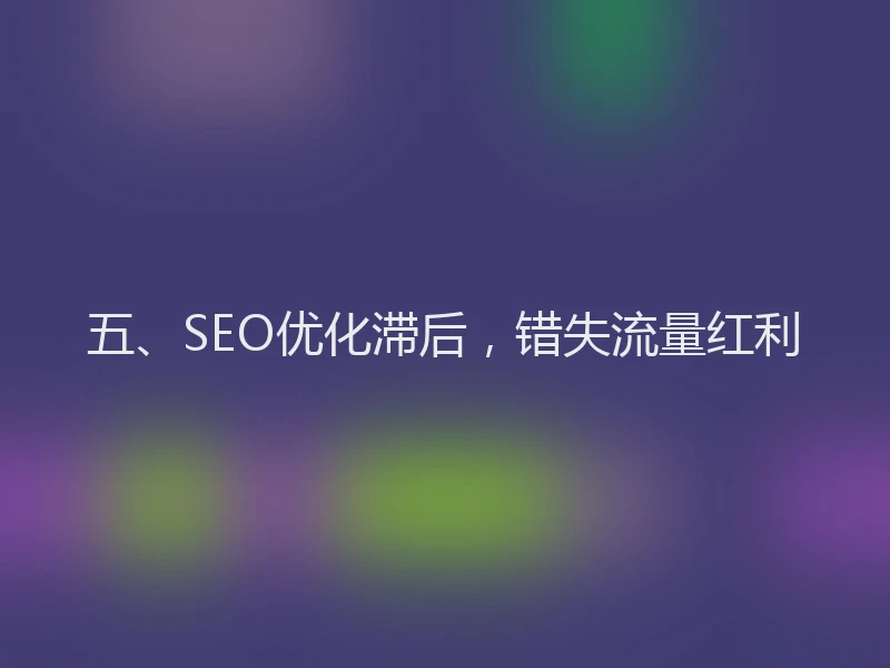 五、SEO优化滞后,错失流量红利