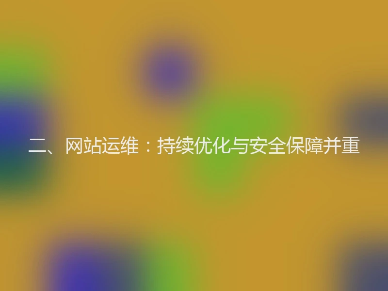 二、网站运维：持续优化与安全保障并重