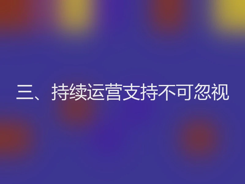 三、持续运营支持不可忽视