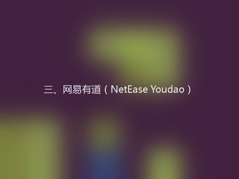 三、网易有道(NetEase Youdao)