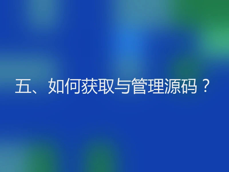五、如何获取与管理源码？