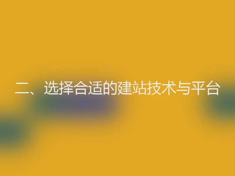 二、选择合适的建站技术与平台