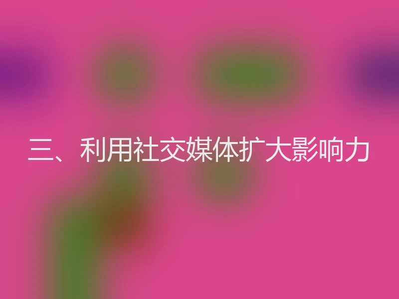 三、利用社交媒体扩大影响力
