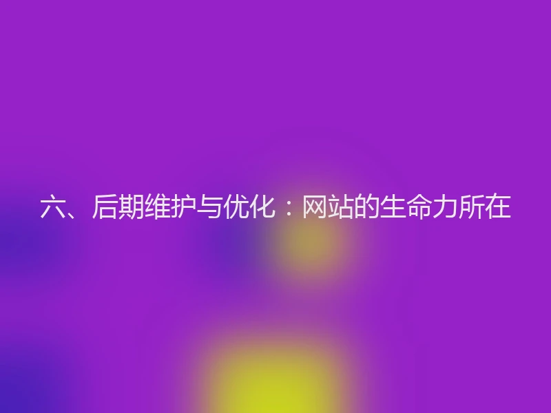 六、后期维护与优化：网站的生命力所在