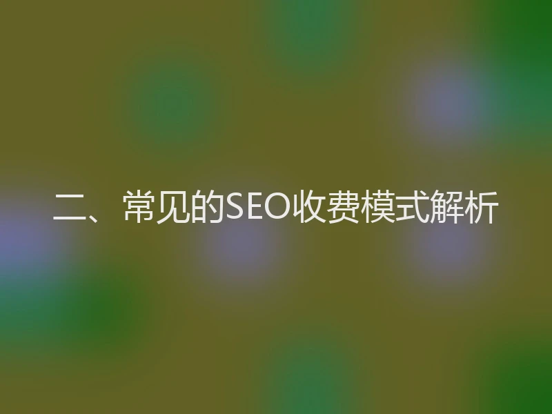 二、常见的SEO收费模式解析