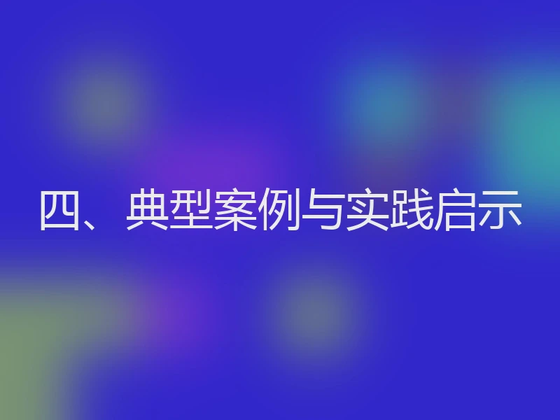 四、典型案例与实践启示