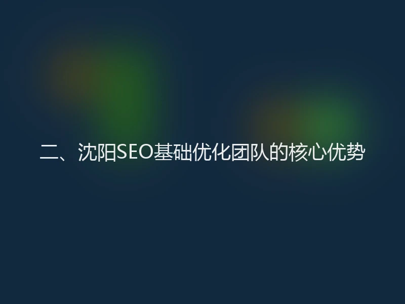 二、沈阳SEO基础优化团队的核心优势