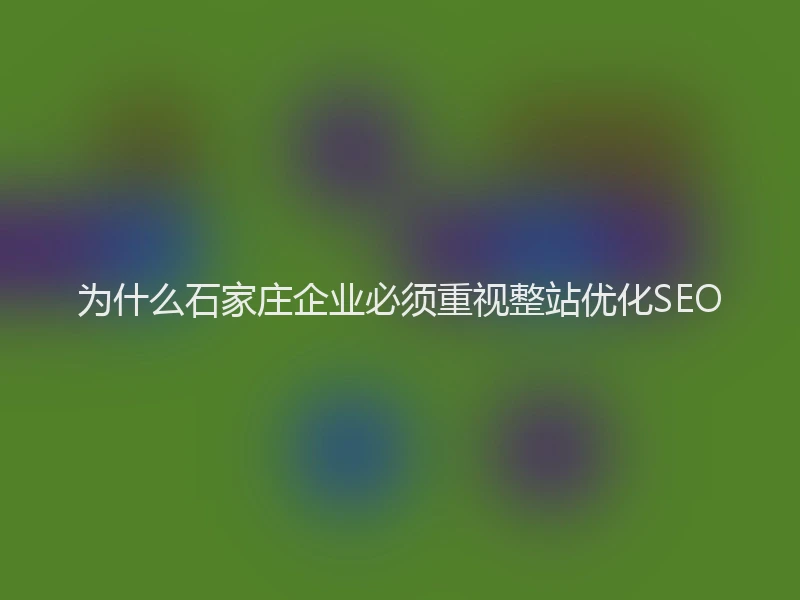为什么石家庄企业必须重视整站优化SEO