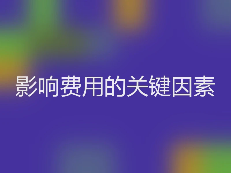 影响费用的关键因素