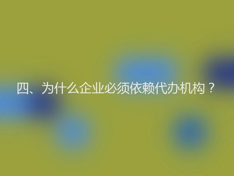四、为什么企业必须依赖代办机构?