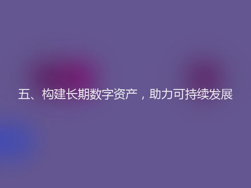 五、构建长期数字资产，助力可持续发展